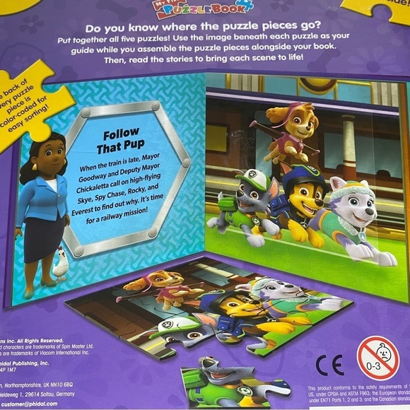 🔵 New Nickelodeon Paw Patrol “My First Puzzle Book” With 5 Puzzles - Picture 5 of 6
